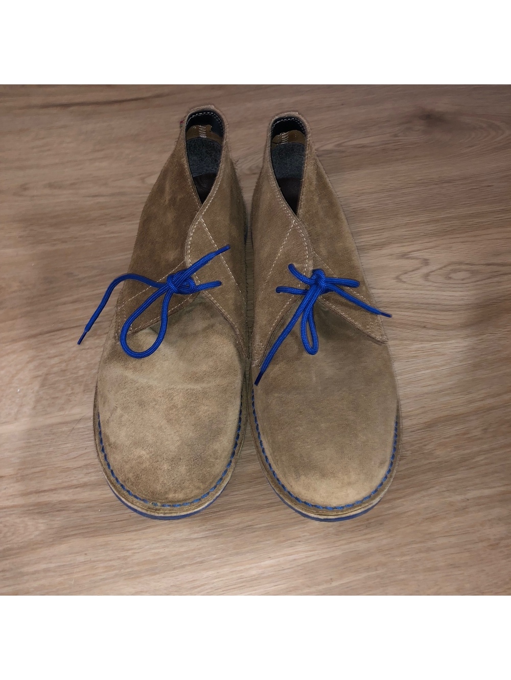 Veldskoen Heritage Farmer J Bay Blue Tan Brown Suede Chukka Ankle Boots Mens 12 - Picture 4 of 8